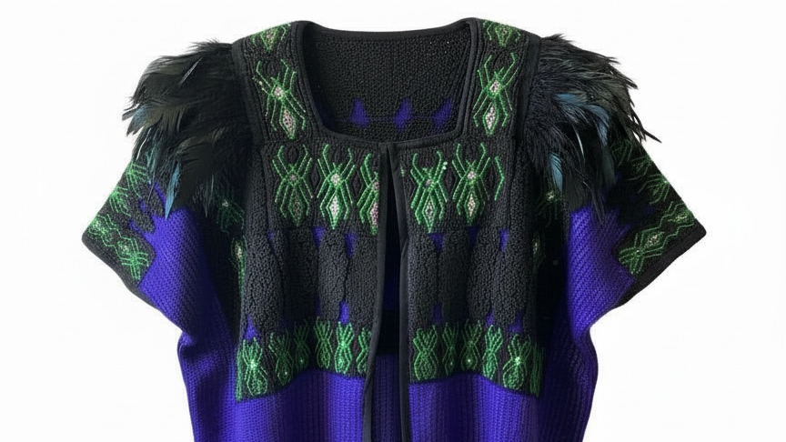 Down to Xjabelle Blue Huipil Feathers