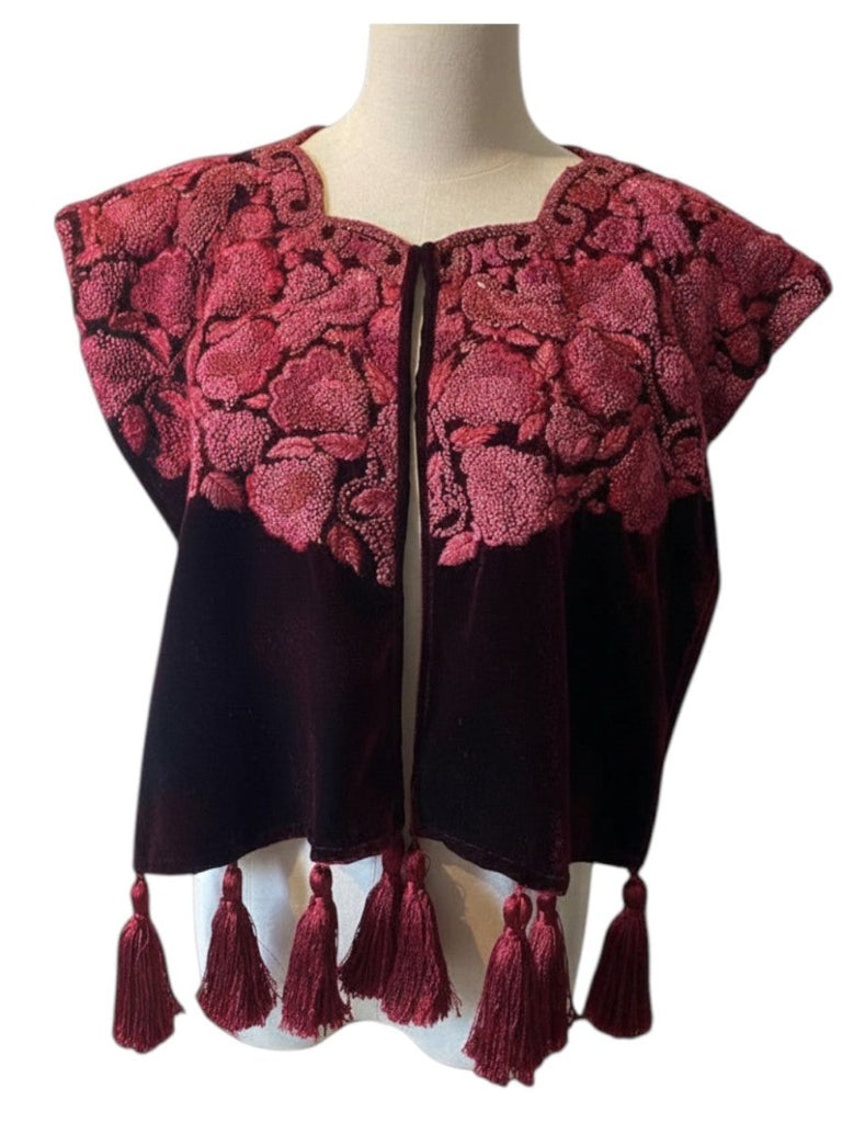 AnimazulDown to XjabelleDown to Xjabelle - Open Huipil with embroidered details and tassels