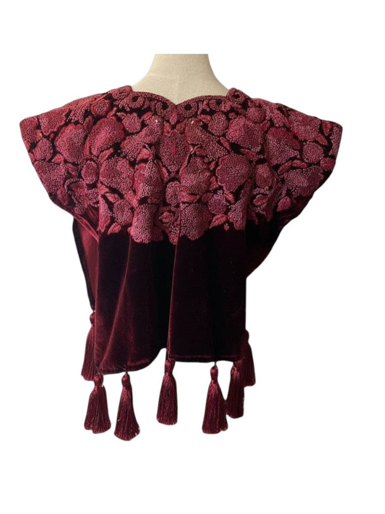 AnimazulDown to XjabelleDown to Xjabelle - Open Huipil with embroidered details and tassels