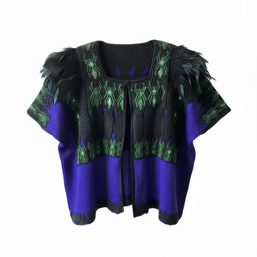 AnimazulDown to XjabelleDown to Xjabelle - Open Huipil with Feathers