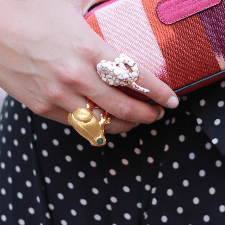AnimazulEleonora VariniEleonora Varini - White & Gold Snake Ring
