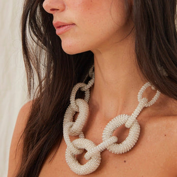 AnimazulJetlagmodeJetlagmode - Link Beaded Necklace - Silver