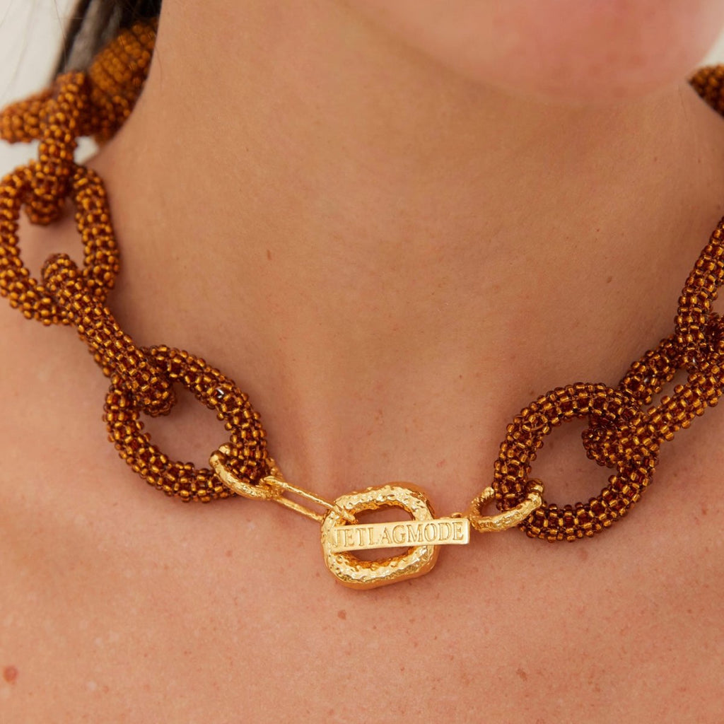 AnimazulJetlagmodeJetlagmode - Link Beaded Necklace - Silver