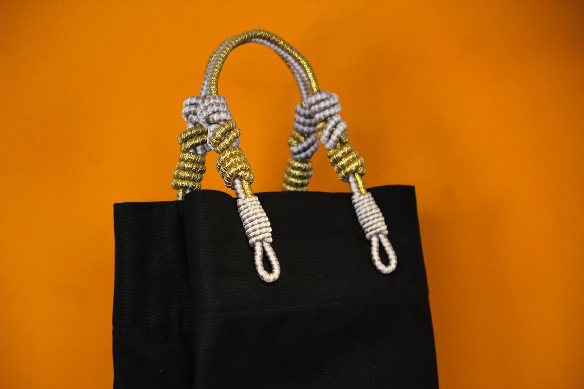 AnimazulSequence CollectionSequence Collection - 2 Knot Handle Market Tote - Black & Gold