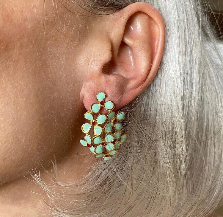 AnimazulEleonora VariniEleonora Varini - Hydrangea Long Earrings