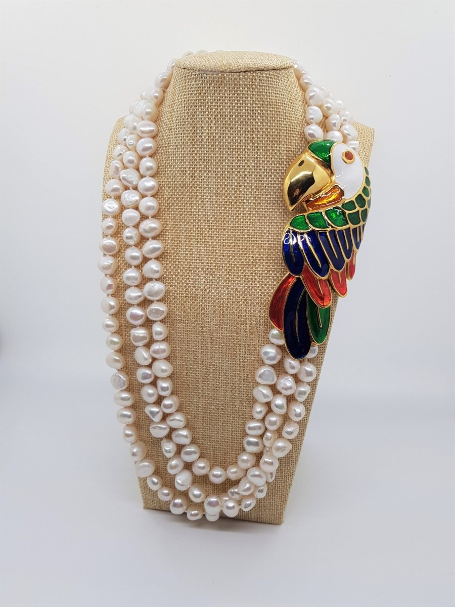 AnimazulEleonora VariniEleonora Varini - Parrot Necklace with Pearls