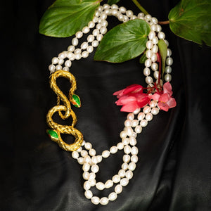 AnimazulEleonora VariniEleonora Varini - Snake Necklace with Pearls