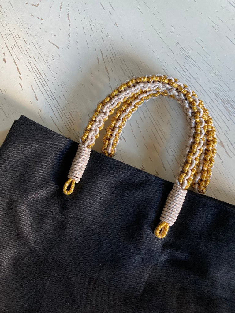 AnimazulSequence CollectionSequence Collection - Braided Handle Market Tote - Black & Gold