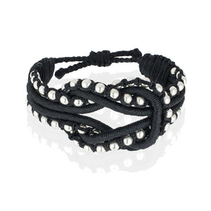 AnimazulSequence CollectionSequence Collection - Open Knot Beaded Bracelet Black & Silver