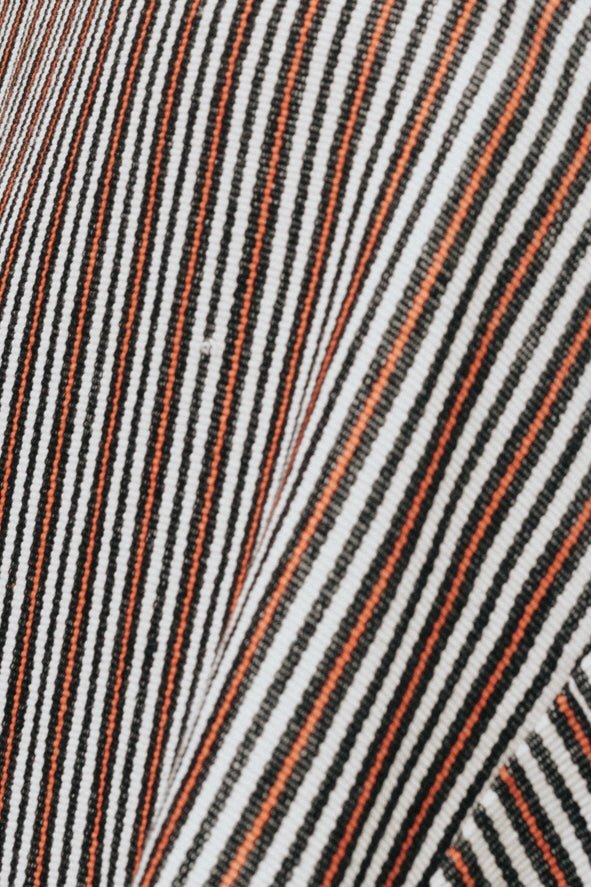 AnimazulVictoria RiveraVictoria Rivera - Striped Jumpsuit - Black, Orange & White with Orange Ribbon